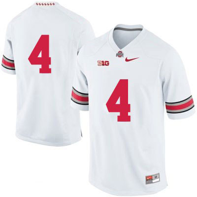 Ohio State Buckeyes Men's Only Number #4 White Authentic Nike College NCAA Stitched Football Jersey CZ19X25SI